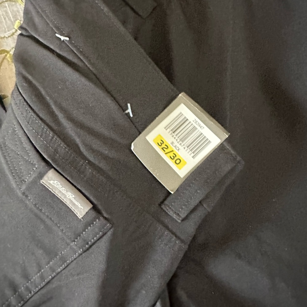 Eddie Bauer Men's Tech Black Water Repellant Pants New - Picture 9 of 11